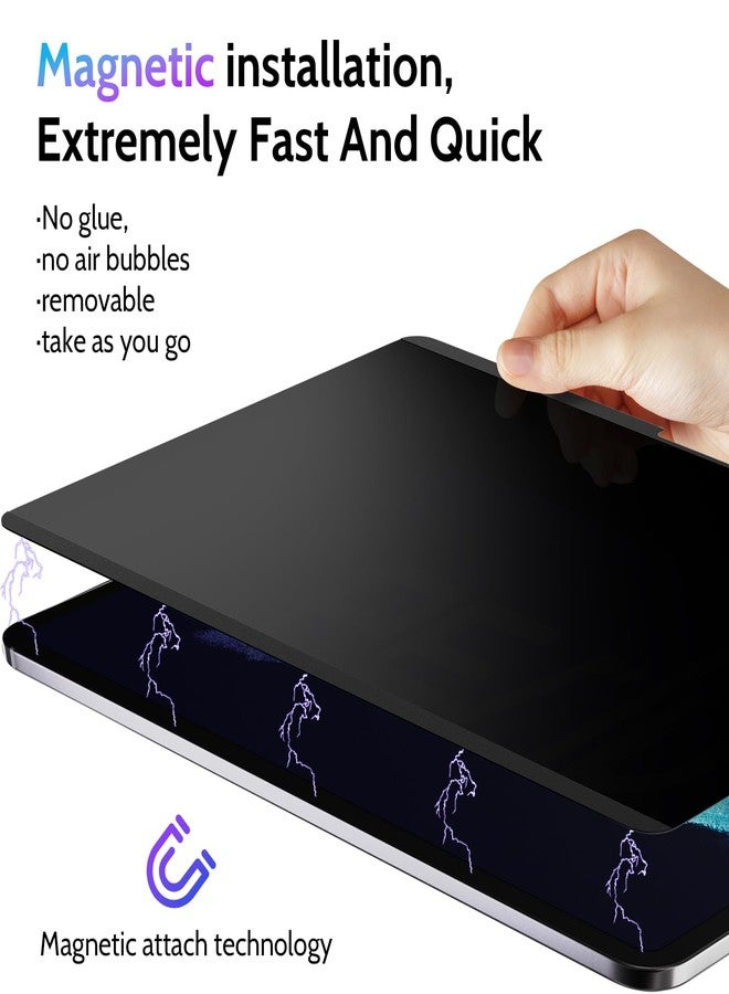 Peslv Magnetic Privacy Screen Protector for iPad Pro 13 Inch M4/M5 [2025/2024 8th/7th Gen], Removable Anti Blue Light Glare Spy Private Filter, High Sensitive Bubble-Free Black Security Screen - Image 2